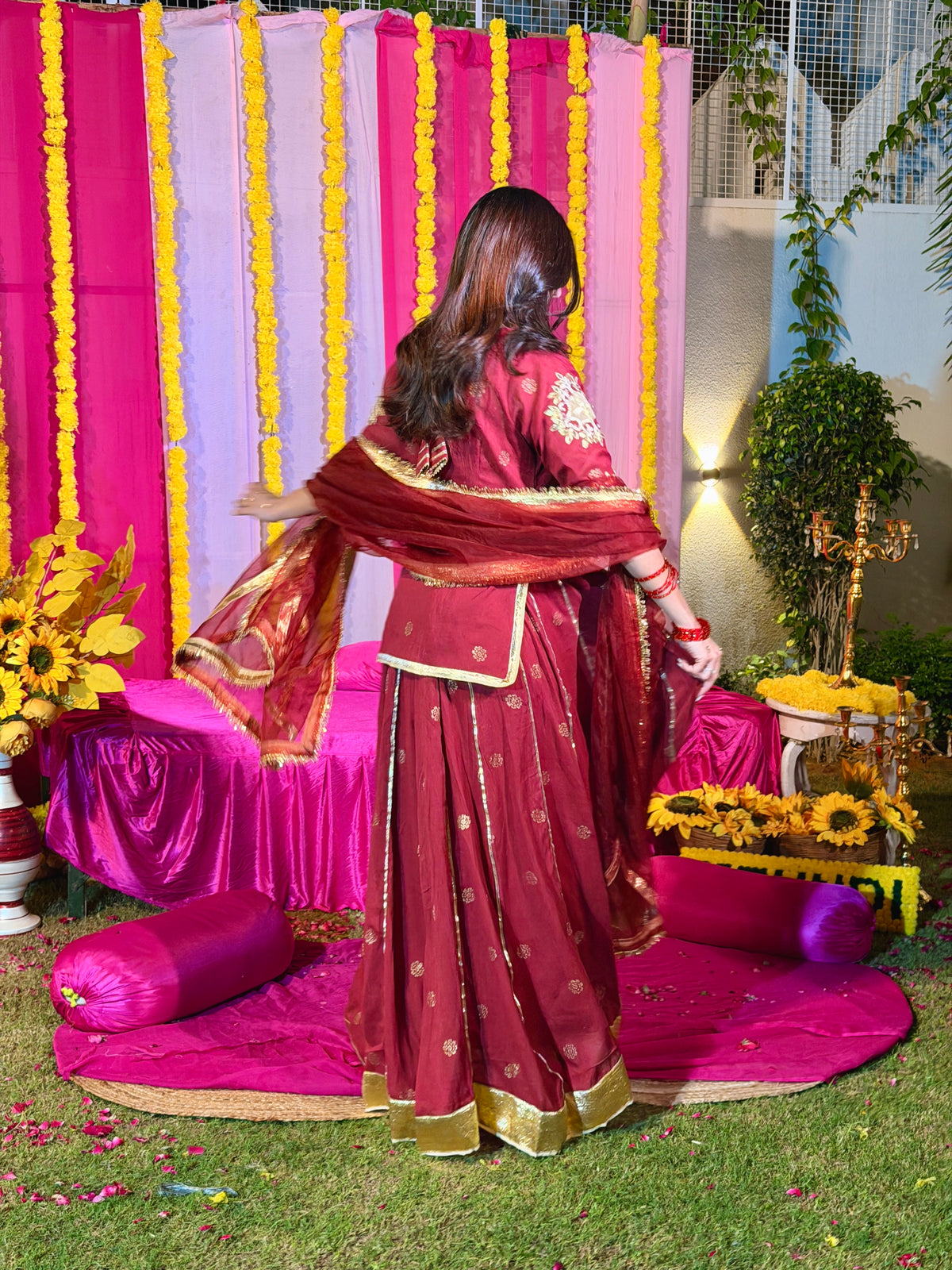 Baisaa maroon lehenga set