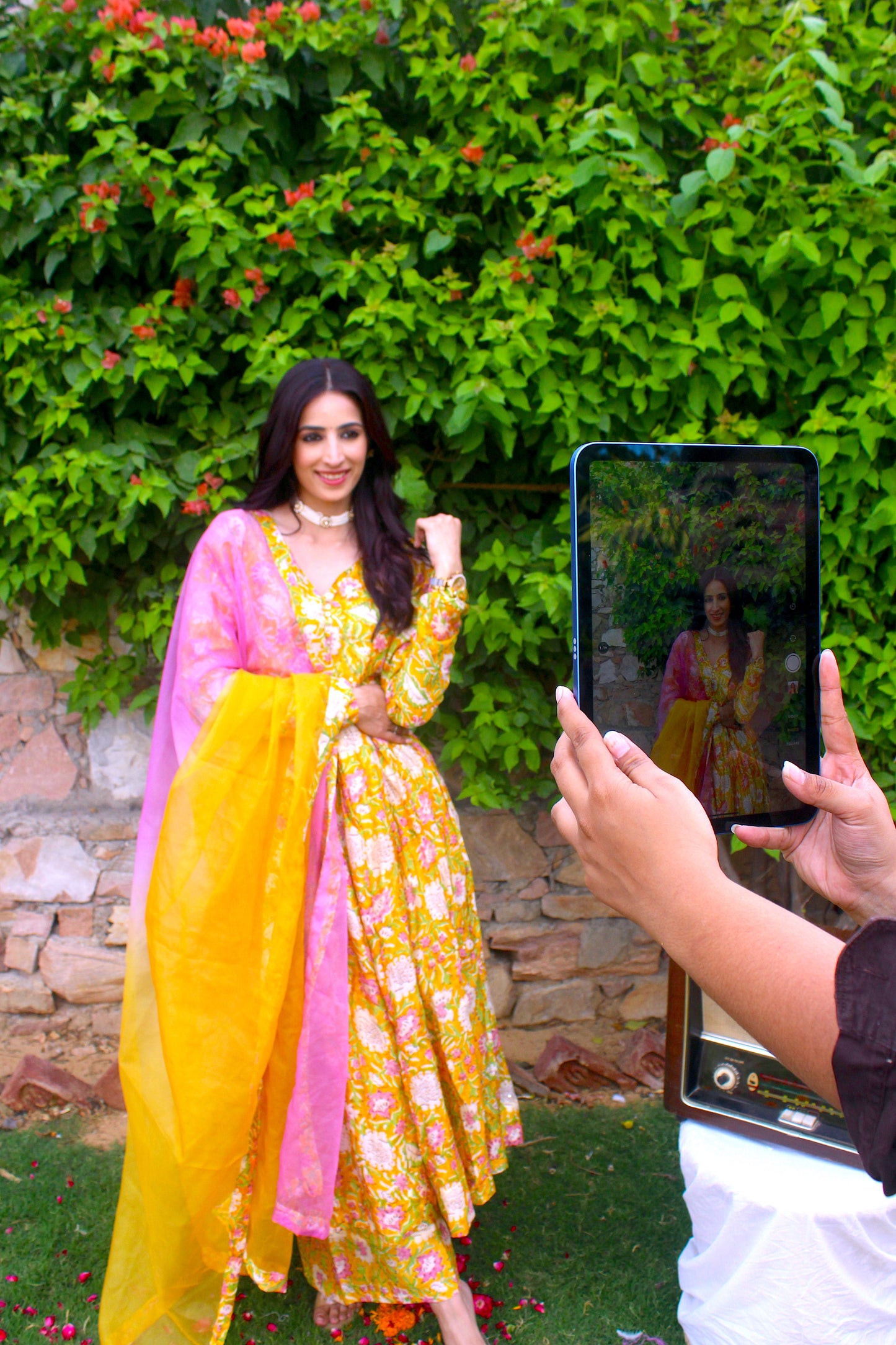 Sunshine Bloom Angrakha Anarkali Set