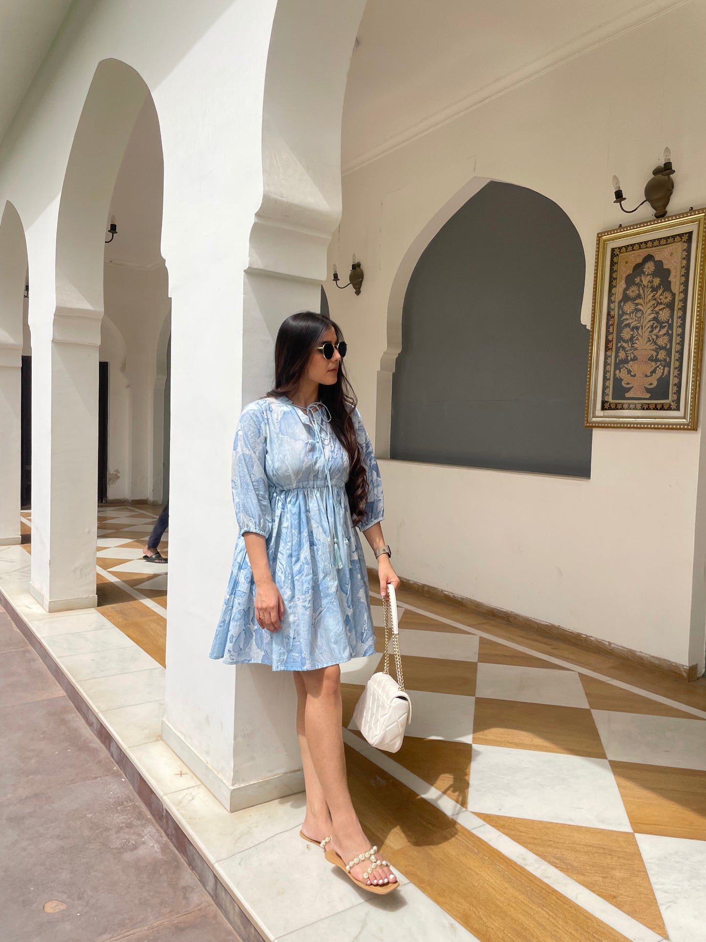 Marble print vacay dress