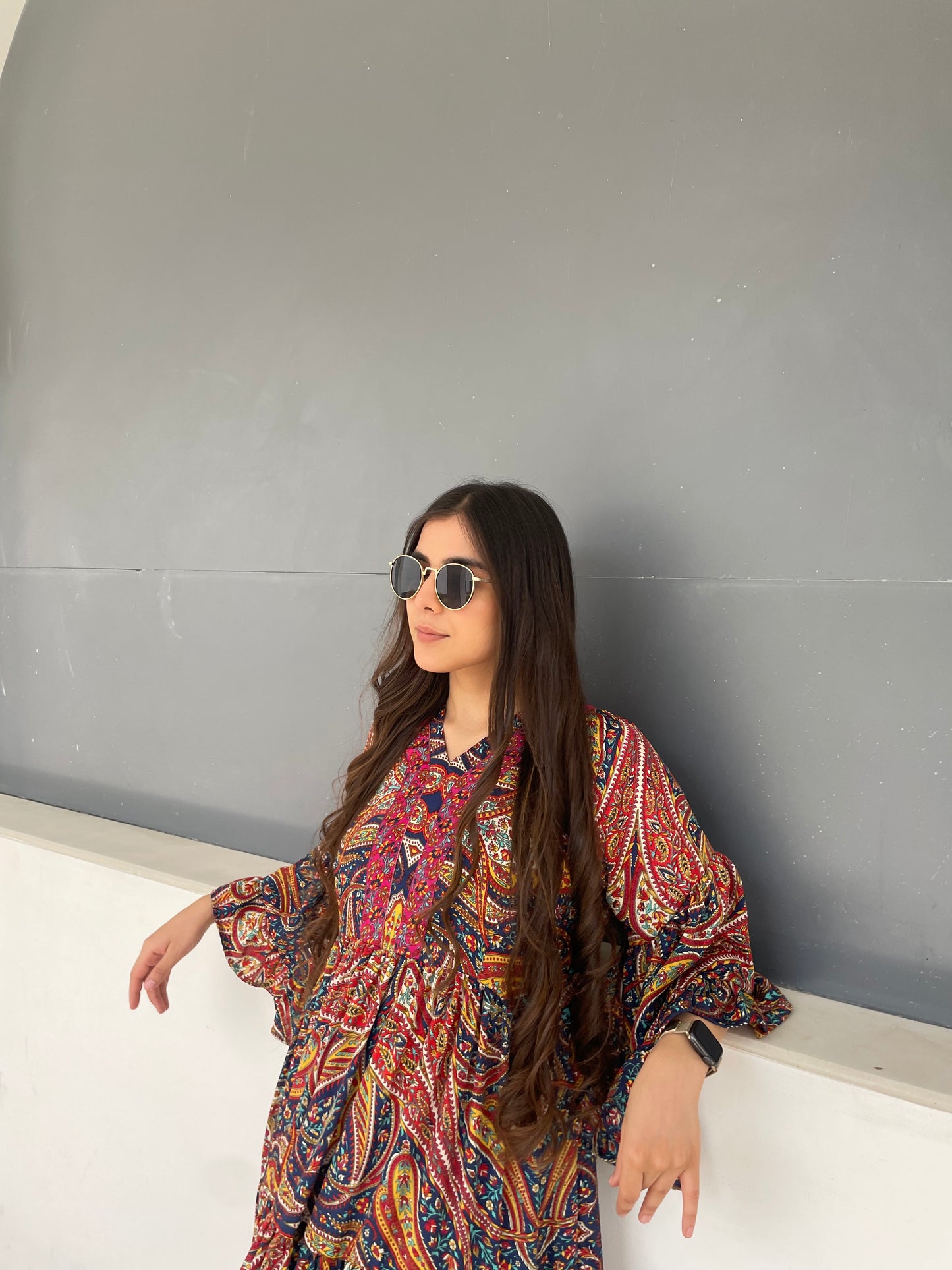 Paisley crepe dress