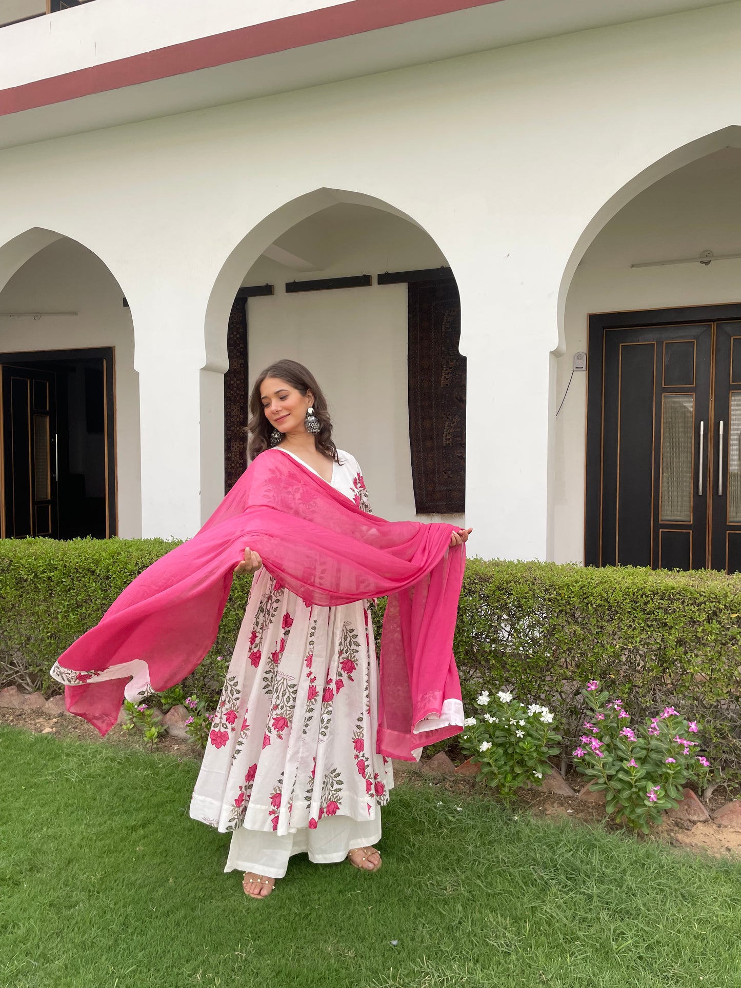 Pink Mughal boota anarkali