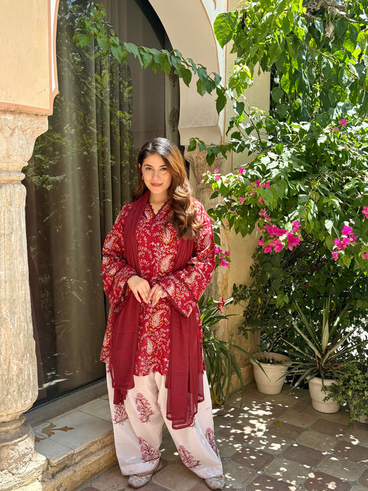 aarzu red farshi set