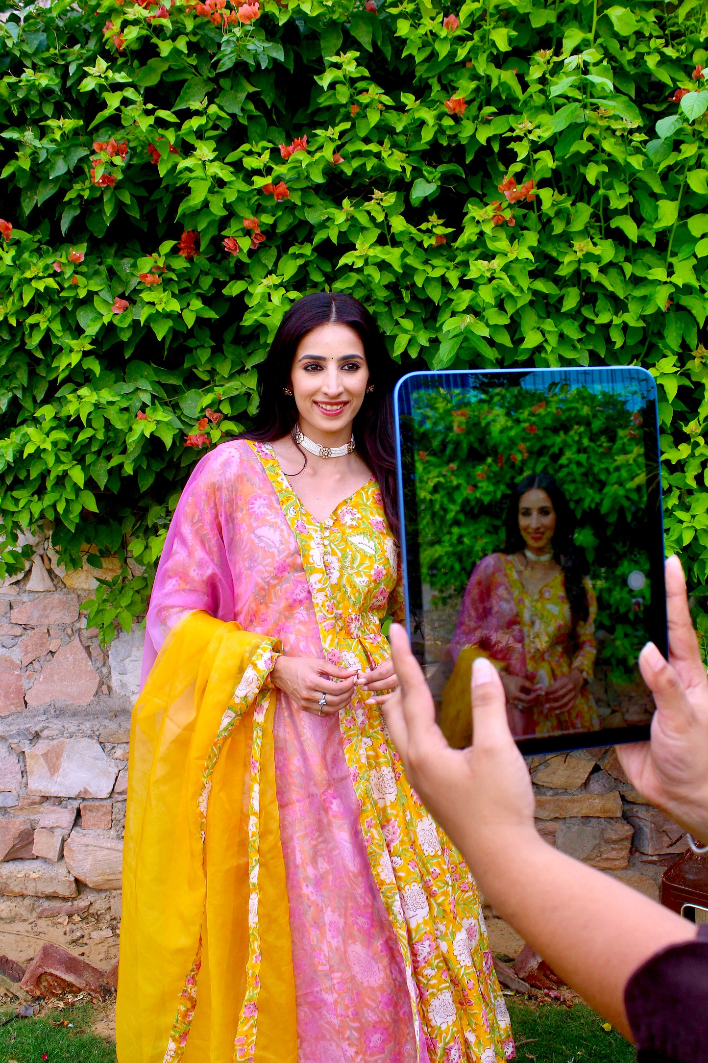 Sunshine Bloom Angrakha Anarkali Set