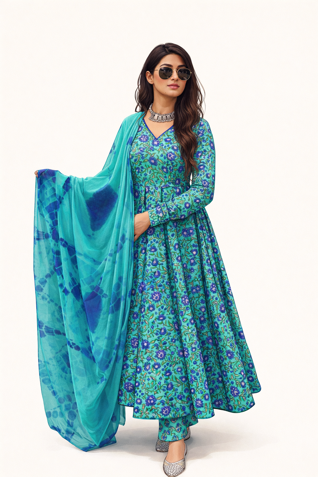 Leher Anarkali Set