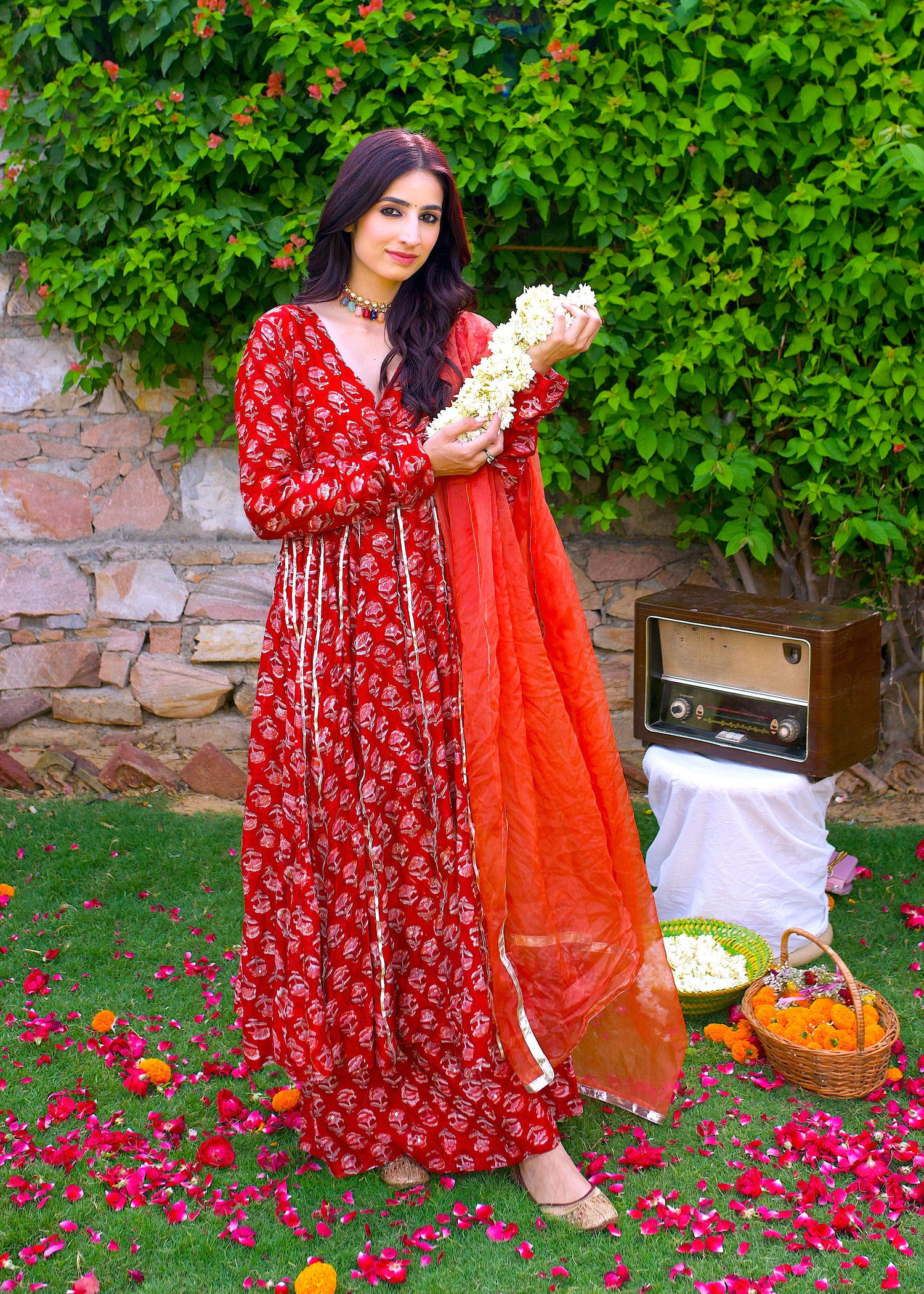 Chanderi Anarkali Set