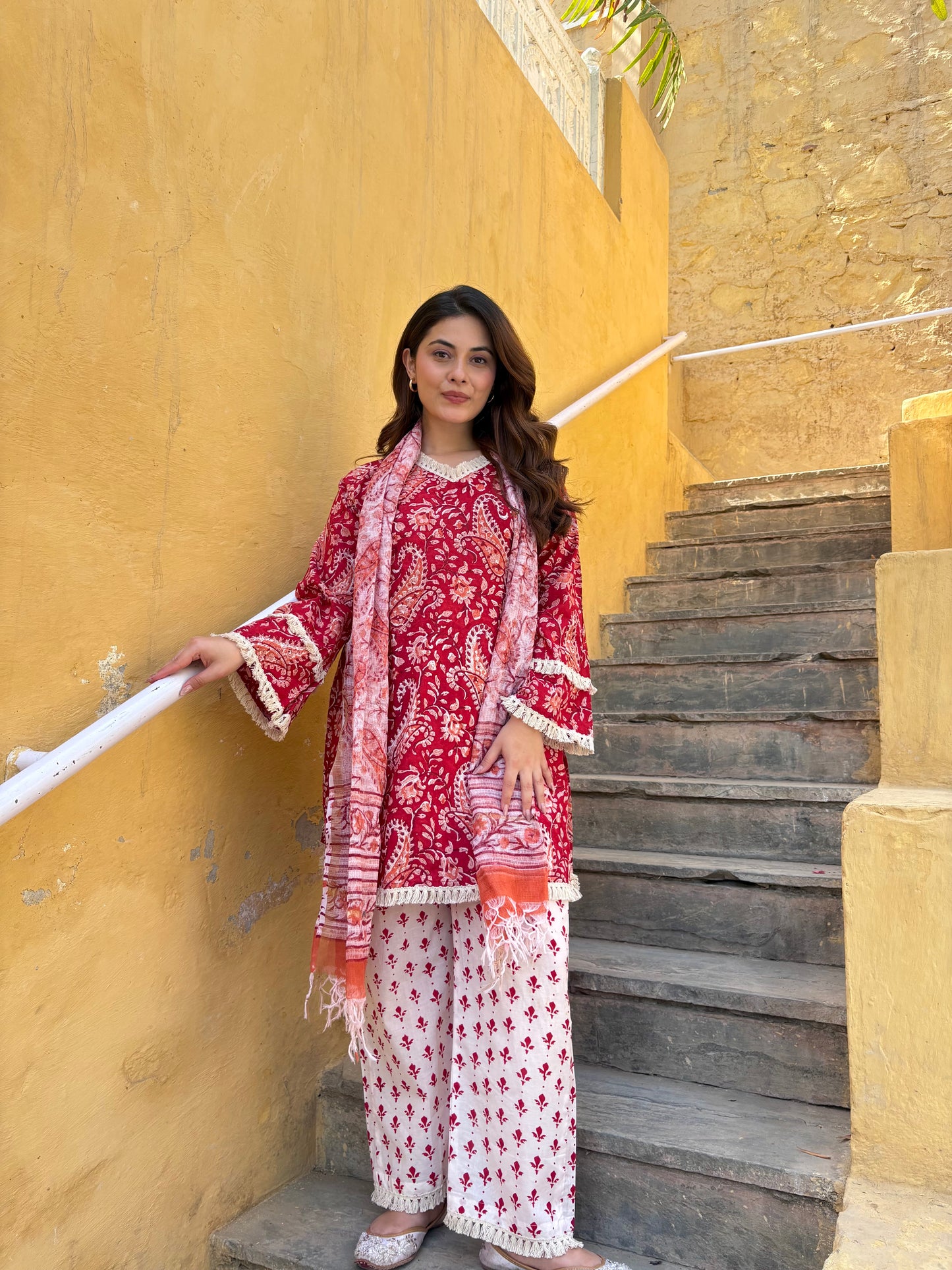 seher red suit set