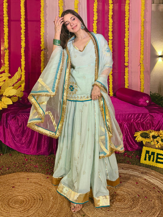 Baisa green lehenga set