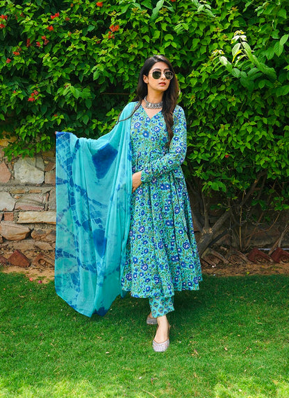 Leher Anarkali Set