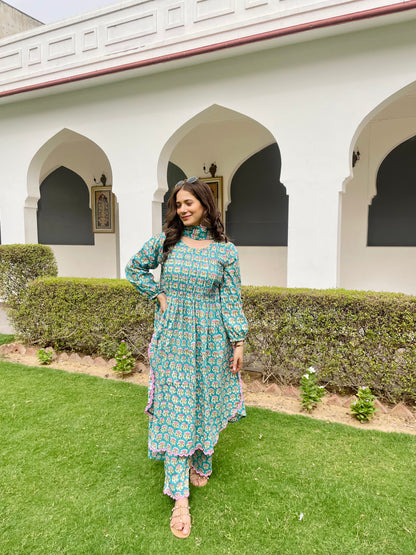 Azra turquoise suit set