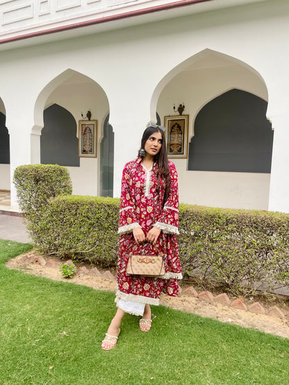 Cherry red suit set