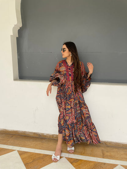 Paisley crepe dress