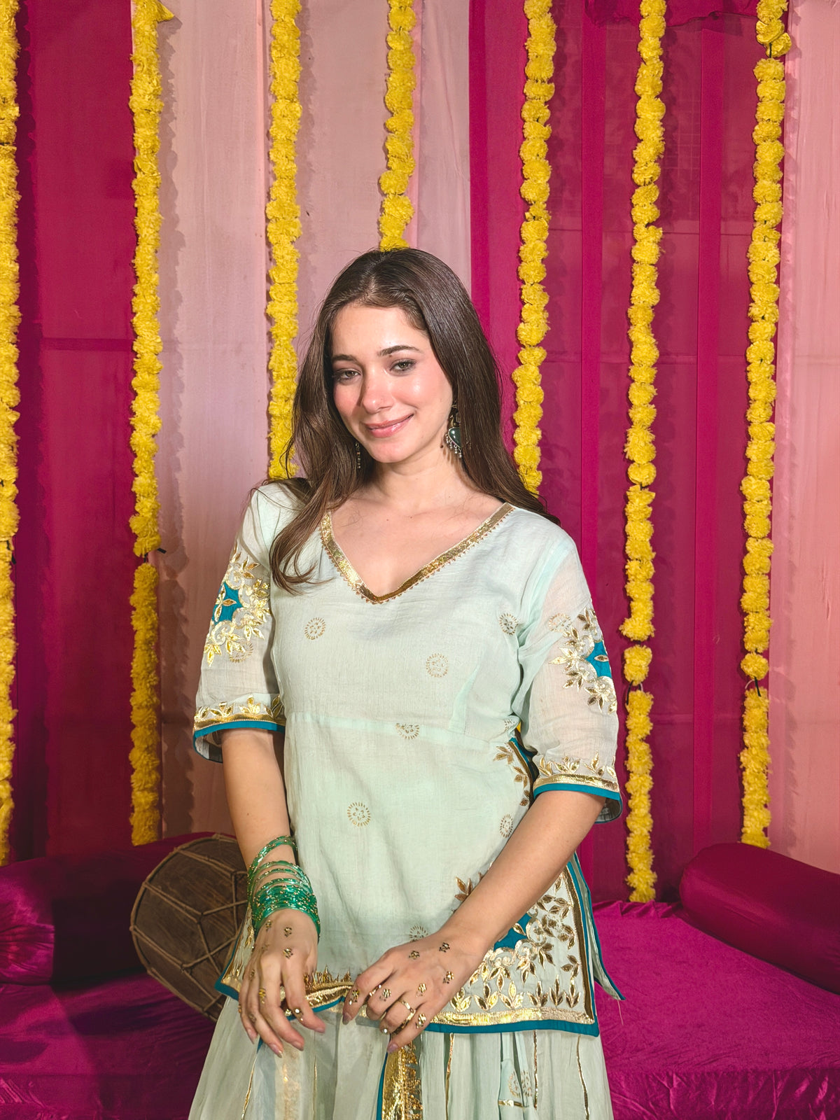 Baisa green lehenga set