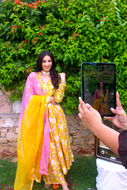 Sunshine Bloom Angrakha Anarkali Set