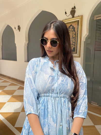 Marble print vacay dress