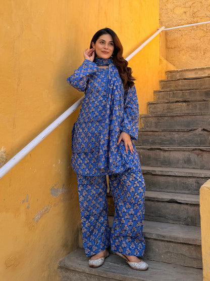 Royal blue Farshi set
