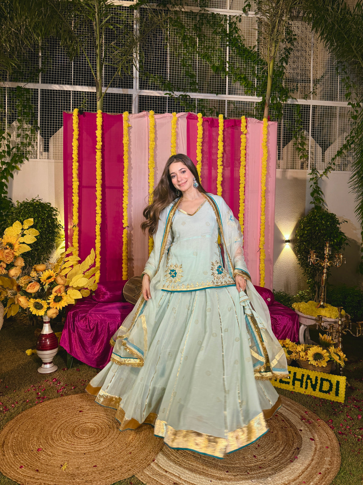 Baisa green lehenga set