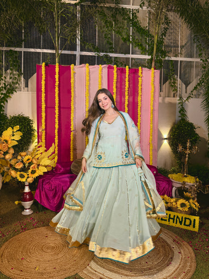 Baisa green lehenga set