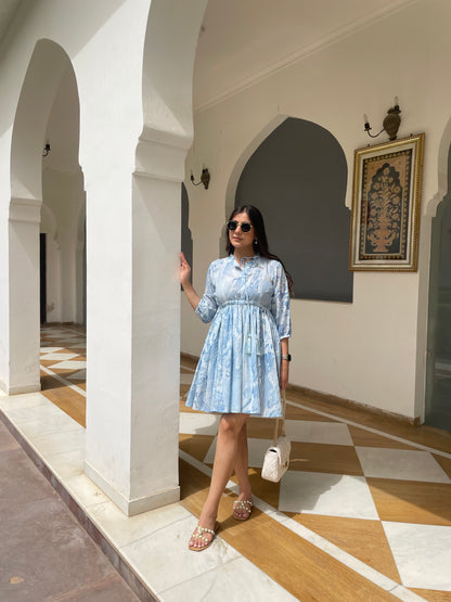 Marble print vacay dress