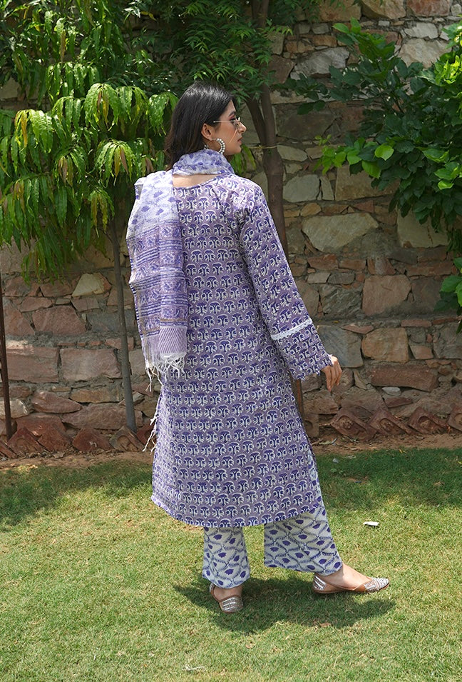 Purple Doriya suit set