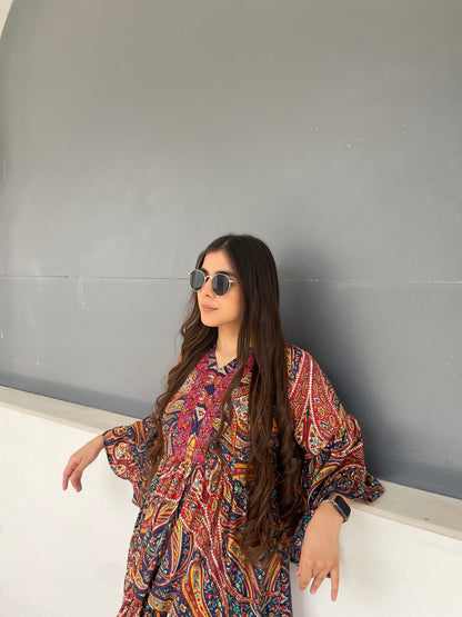 Paisley crepe dress