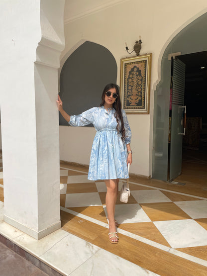 Marble print vacay dress