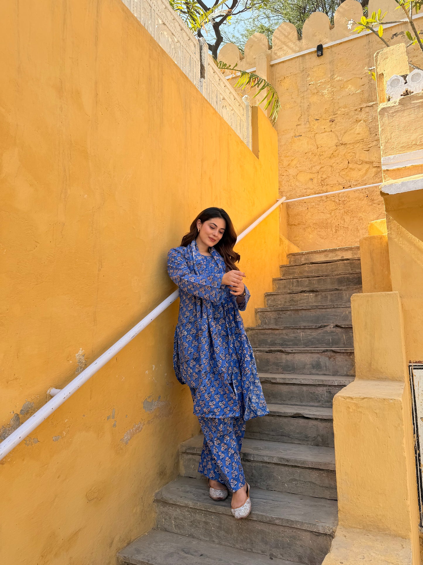 Royal blue Farshi set