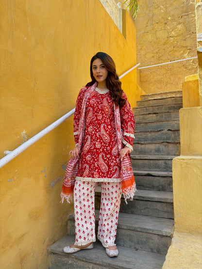 seher red suit set