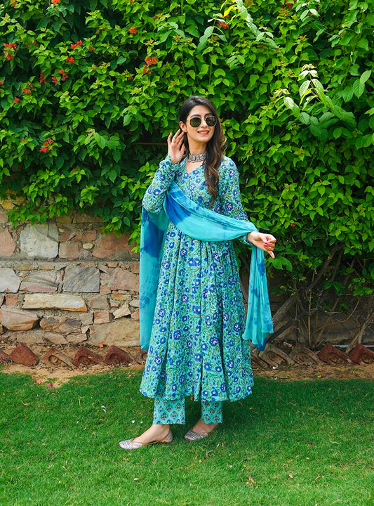 Leher Anarkali Set
