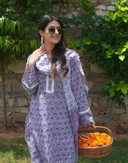 Purple Doriya suit set