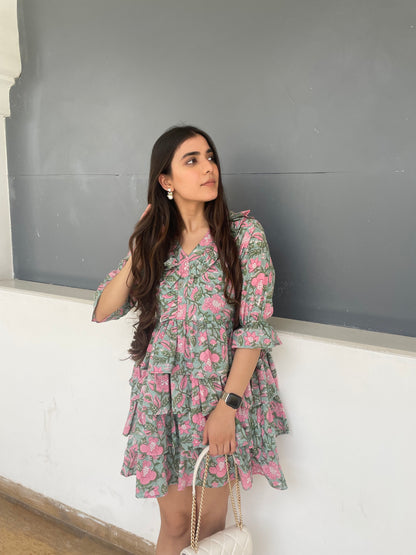 Elizabeth frill short dress