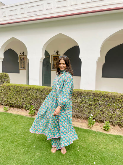 Azra turquoise suit set