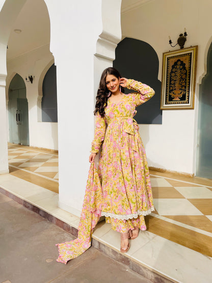 Gul baahar yellow Anarkali