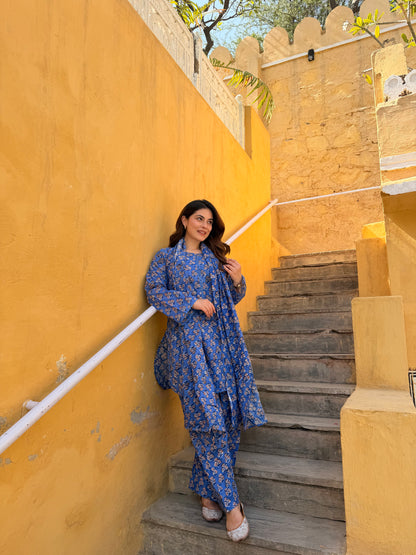Royal blue Farshi set