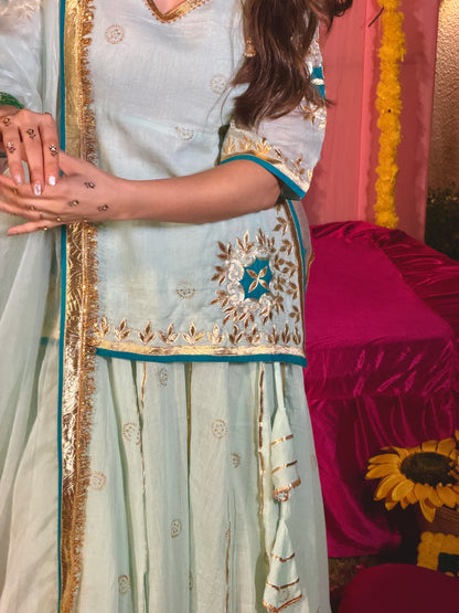 Baisa green lehenga set