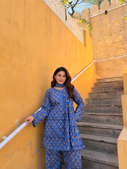 Royal blue Farshi set