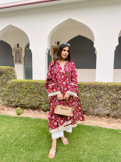 Cherry red suit set