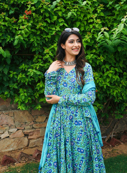 Leher Anarkali Set