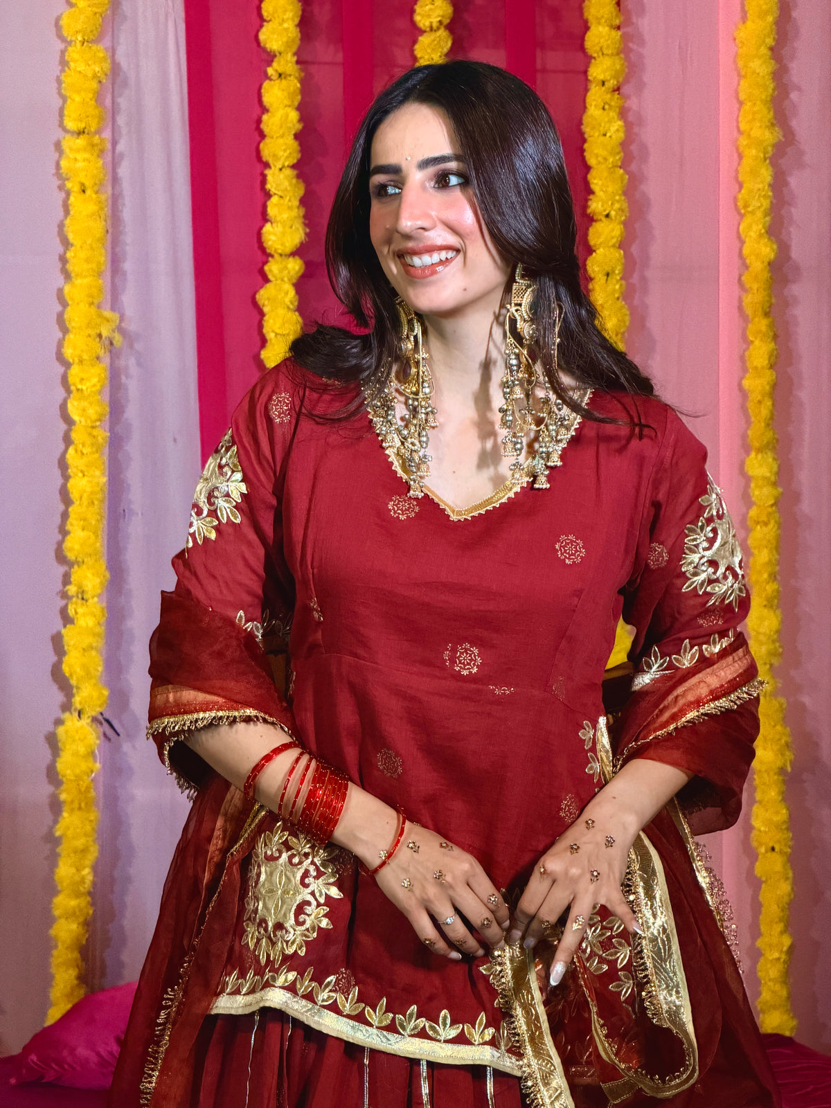 Baisaa maroon lehenga set