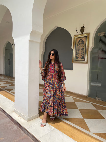 Paisley crepe dress
