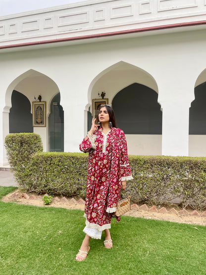Cherry red suit set