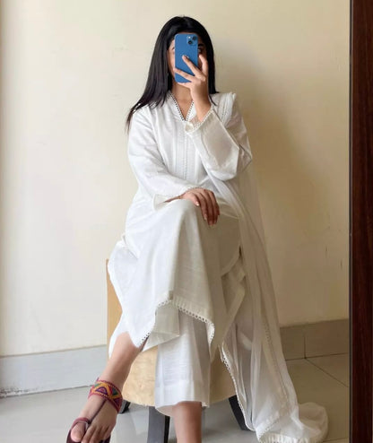 White cambric suit set