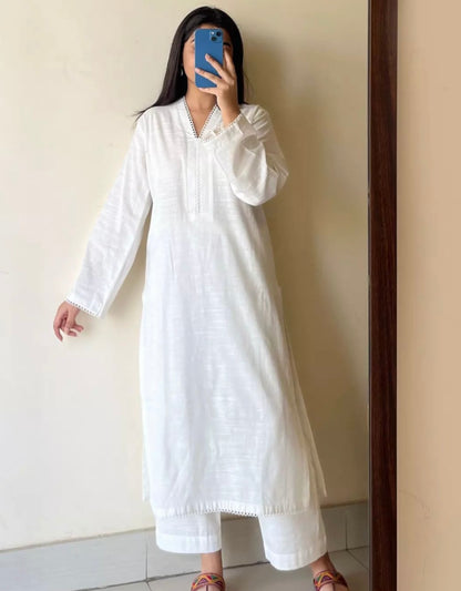 White cambric suit set
