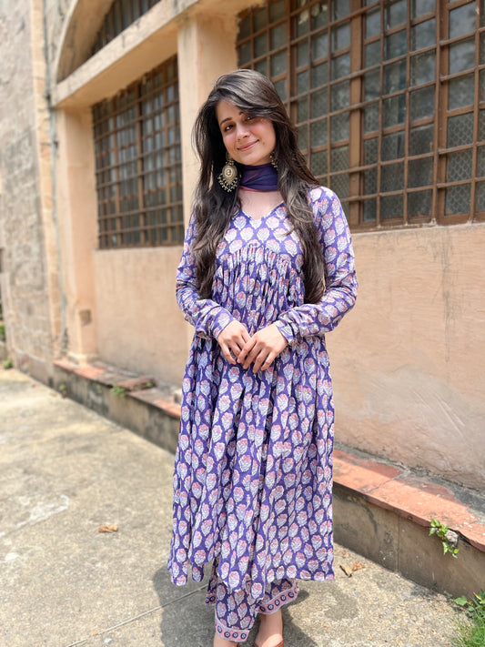 Purple Anarkali set