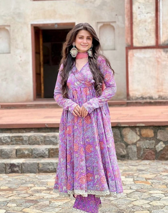 Lilac Anarkali set