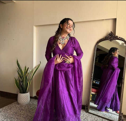 Gulmohar Purple Suit Set