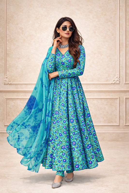 Leher Anarkali Set