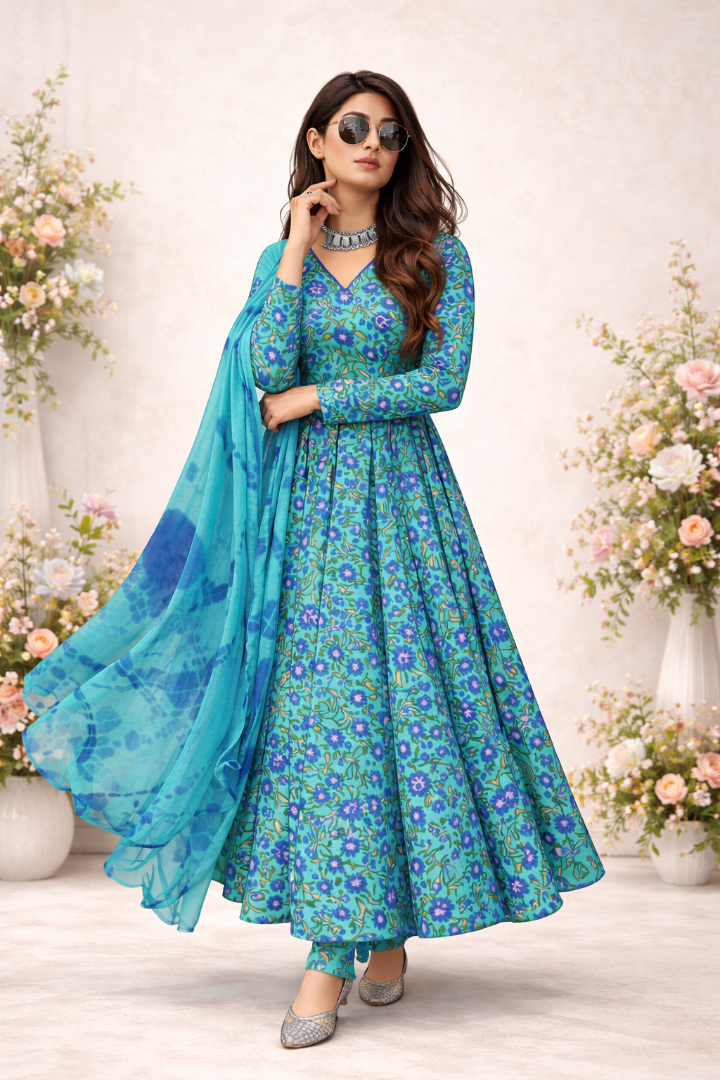 Leher Anarkali Set