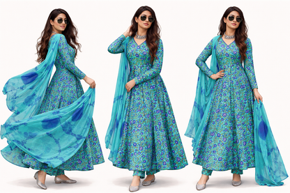 Leher Anarkali Set
